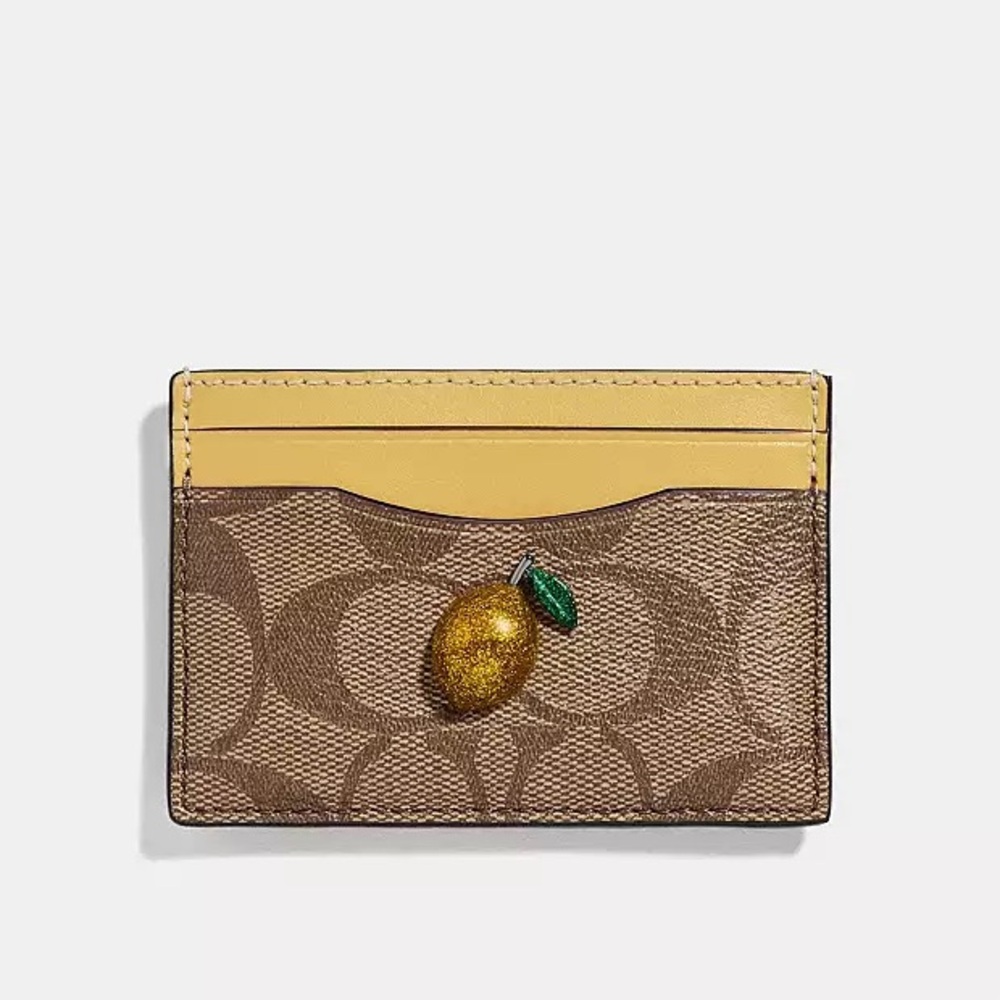 Coach Signature Fruit Canvas Card Holder 🍍✨